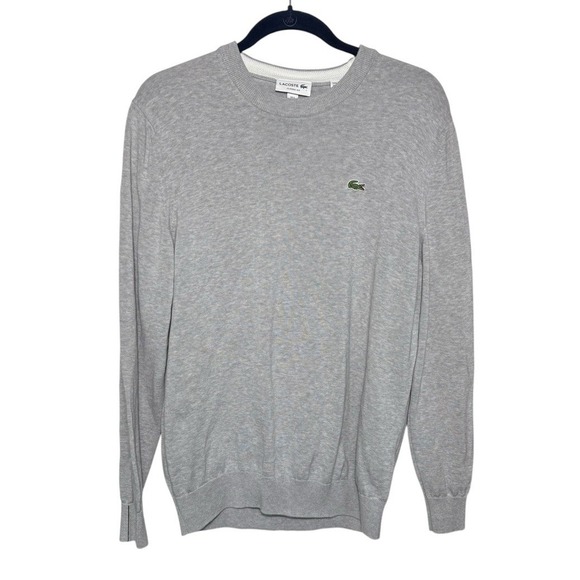 Lacoste Other - Lacoste Classic Fit Crew Neck Sweater Gray Men's  Size L Alligator 100% Cotton